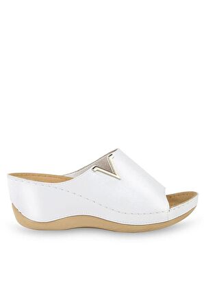 Muya Perla 31148-019 Anatomik Taban Kadın Terlik Beyaz 36-40 