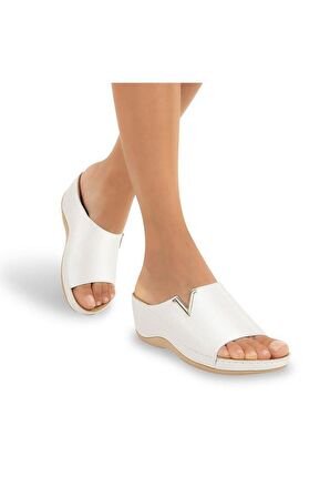 Muya Perla 31148-019 Anatomik Taban Kadın Terlik Beyaz 36-40 