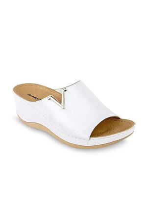 Muya Perla 31148-019 Anatomik Taban Kadın Terlik Beyaz 36-40 