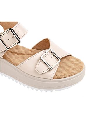 Muya Beebi 34213-045 Anatomik Taban Kadın Sandalet Krem 36-40 
