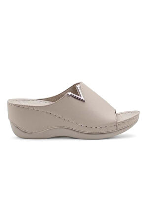 Muya Perla 31148-045 Anatomik Taban Kadın Terlik Krem 36-40 