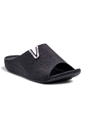 Muya Nest 31125-581 Anatomik Taban Kadın Terlik Desenli Siyah 36-40 