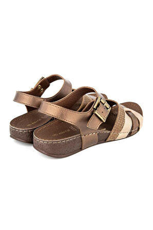 Muya Rhoas 33218-187 Anatomik Taban Kadın Sandalet Bronz 36-40 