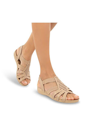 Muya Amanda 31143-045 Anatomik Taban Kadın Sandalet Krem 36-40 