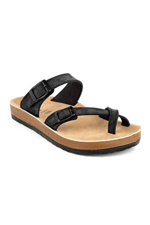 Muya Anny 31030-430 Anatomik Taban Parmak Arası Kadın Terlik Nubuk Siyah 36-40 