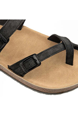 Muya Anny 31030-430 Anatomik Taban Parmak Arası Kadın Terlik Nubuk Siyah 36-40 