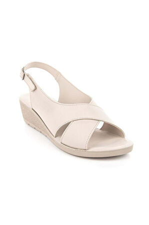 Muya Vienza 31028-551 Anatomik Taban Kadın Sandalet Full Krem 36-40 