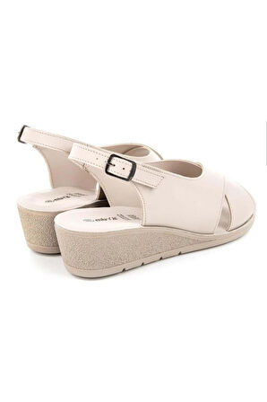 Muya Vienza 31028-551 Anatomik Taban Kadın Sandalet Full Krem 36-40 