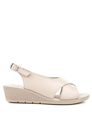 Muya Vienza 31028-551 Anatomik Taban Kadın Sandalet Full Krem 36-40 