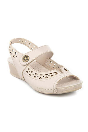 Muya Terra 31130-045 Anatomik Taban Kadın Sandalet Full Krem 36-40 