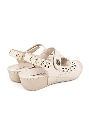 Muya Terra 31130-045 Anatomik Taban Kadın Sandalet Full Krem 36-40 