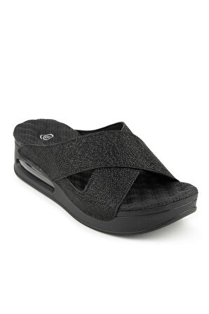 Muya Fly 31169-430 Air Max Anatomik Taban Kadın Terlik Desenli Siyah 36-40 