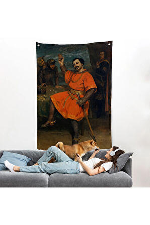 Gustave Courbet - Louis Gueymard Şeytan Robert Rolünde Duvar Örtüsü-7356