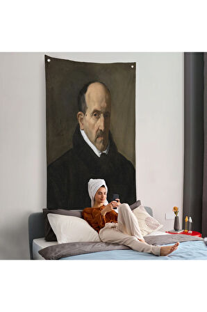 Velázquez - Şair Luis de Góngora Duvar Örtüsü-7357