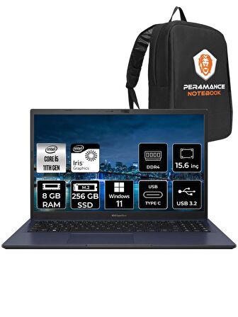 ASUS ExperBook B1500CEAE i5 1135G7 8GB RAM 256GB SSD 15.6'' FHD W11PRO BQ4167 & PER4 ÇANTA 