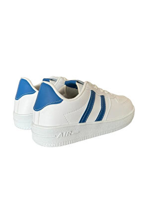 Unisex Bağcıklı GünlükSpor Sneaker Ayakkabı BEYAZ - MAVİ