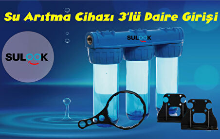 Sulook Bina,daire Şebeke Girişi 10 Inç Tortu,kireç ve Klor Önleyici Üçlü Filtre