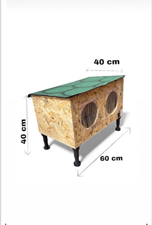 Kedi evi kedi yuvası kedi Barınağı iki bölmeli iki yetişkin kedili su ve ısı yalıtımlı çatısı açılabilir yüksek ayaklı