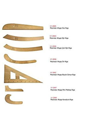 Ahşap Riga Cetvel Takım (7 Parça)