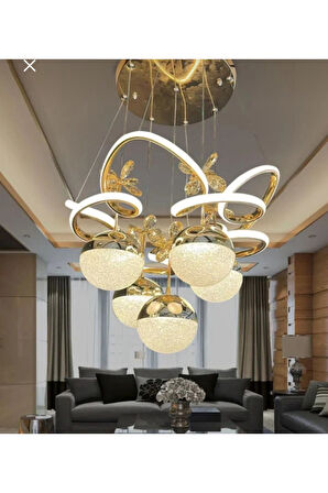 Club modern sarkıt ledli gold avize 3 renk ithal salon mutfak hoş