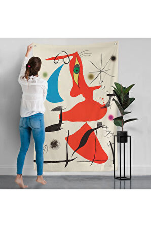 Joan Miro - Sürreal Soyut Duvar Örtüsü-7365