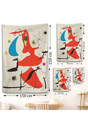 Joan Miro - Sürreal Soyut Duvar Örtüsü-7365