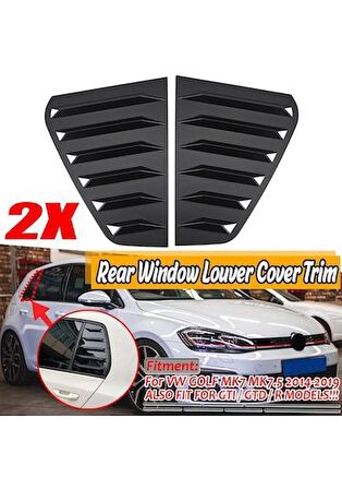 Volkswagen Golf 7 - 7.5 Kelebek Cam Kaplama Vizörü Parlak Siyah