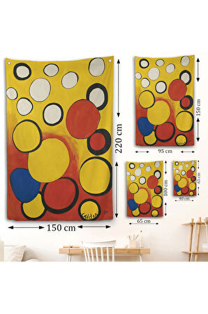 Alexander Calder - Sarı ve Kırmızı Küreler Duvar Örtüsü - Orbs on Yellow and Red-7367