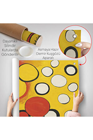 Alexander Calder - Sarı ve Kırmızı Küreler Duvar Örtüsü - Orbs on Yellow and Red-7367