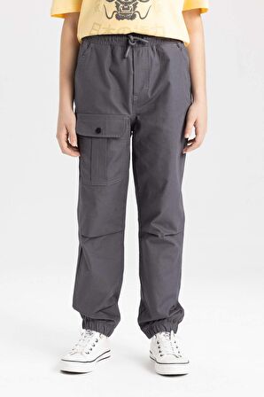 DeFacto Erkek Çocuk Beli Bağcıklı Lastikli Paça Cepli Jogger Ribana Pantolon C0973A824SPAR148