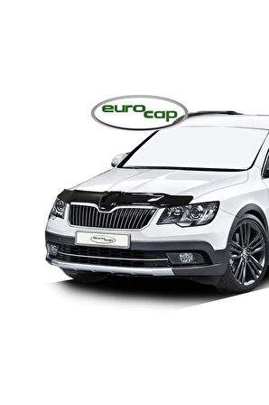 Skoda Superb Ön Kaput Koruma Rüzgarlığı 3mm Akrilik (Abs) Parlak Siyah Deflektör 2013->