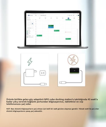 NPO TCD-101 MacOS/Windows 4k HDMI 3xUSB 1x 45w Type-C PD Şarj Çıkışlı Gigabit Mini Docking Station