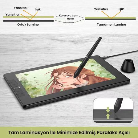 Veikk VK1200V2 16384 Levels 11.6" IPS HD Grafik Tablet + Kalem