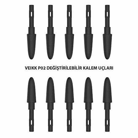 Veikk A50, A15 ve A15 Pro Grafik Tablet Kalemi için 10 Adet Uç