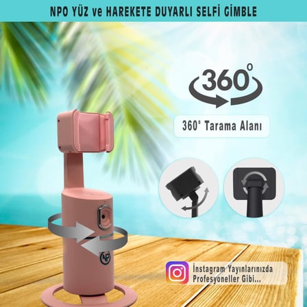 NPO PHPro-P Akıllı 360° Yüz ve Vucut Takipli,Şarjlı, Yapay Zeka Destekli Canlı Yayın Telefon Gimbalı