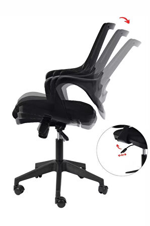 City Çalışma Sandalyesi, Büro Ofis Sandalyesi, Ofis Koltuğu, Çalışma Koltuğu - Siyah