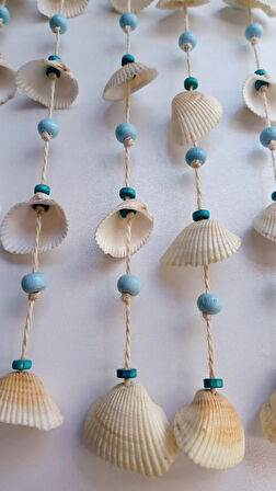 Mavi Boncuklu Deniz Kabuğu Figürlü Rüzgar Gülü