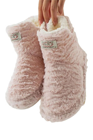 Kadın Panduf Kaydırmaz Taban Ev Botu Kalın Hafif Taban PUDRA