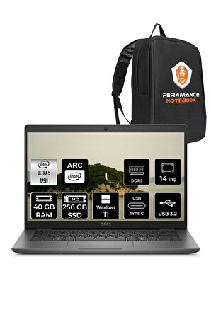 DELL Latitude 3450 Ultra 5 125U 40GB 256GB SSD 14'' FHD W11P Taşınabilir Bilgisayar & PER4 ÇANTA