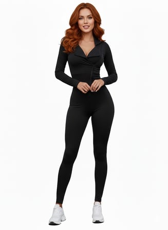 Shadow Fit Siyah Spor Tayt Tulum