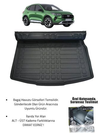 Sahler Ford Kuga 2020+ Uyumlu 4.5D Premium Havuzlu Oto Paspas Ve Liner Marka 3D Bagaj Havuzu