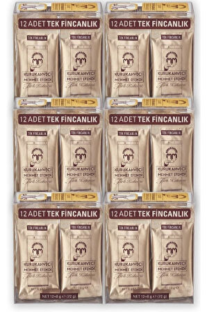 Mehmet Efendi Tek Fincalık Türk Kahvesi 6 gr x 12 Adet x 6 Paket