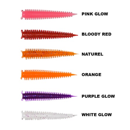 Ryuji Jelly Worm Yemlik White Glow 4 cm 18 Adet TPR Soft Bait