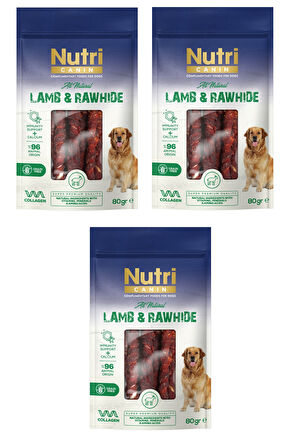 Nutri Canin Rawhide Kuzu Etli Köpek Ödülü 80 Gr. X 3 Adet