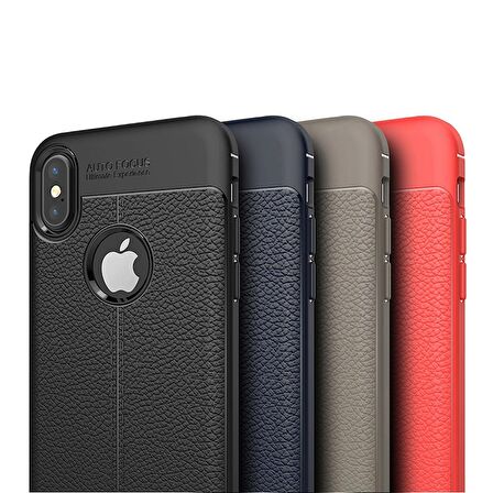 Gpack Apple iPhone Xs Max Kılıf Niss Silikon Deri Görünümlü Ultra Koruma