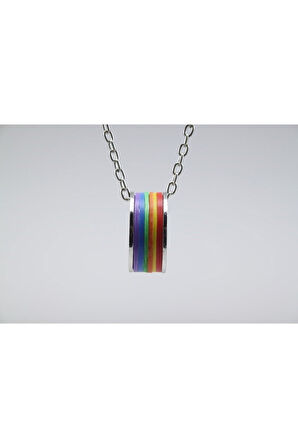 Yeni Gökkuşağı Rainbow Kolye Yüzük Aksesuar Şık