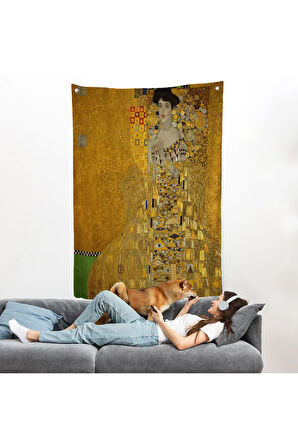 Gustav Klimt - Adele Bloch-Bauer I'in Portre Duvar Örtüsü-7378