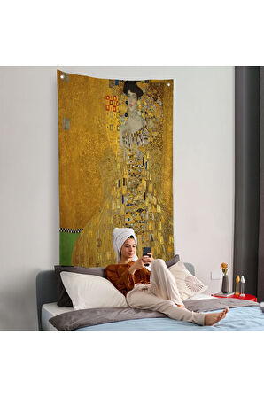 Gustav Klimt - Adele Bloch-Bauer I'in Portre Duvar Örtüsü-7378