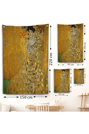 Gustav Klimt - Adele Bloch-Bauer I'in Portre Duvar Örtüsü-7378