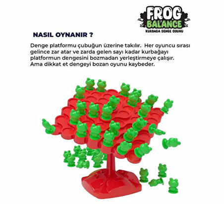 Eğitici Oyuncak Kurbağa Ağacı Denge Oyunu  FROG BALANCE TREE